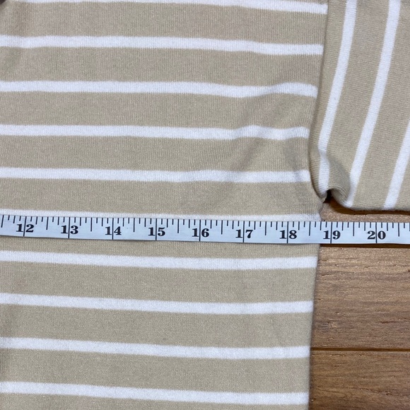 Ann Taylor Tan and White Striped Pullover size Medium - Picture 3 of 5